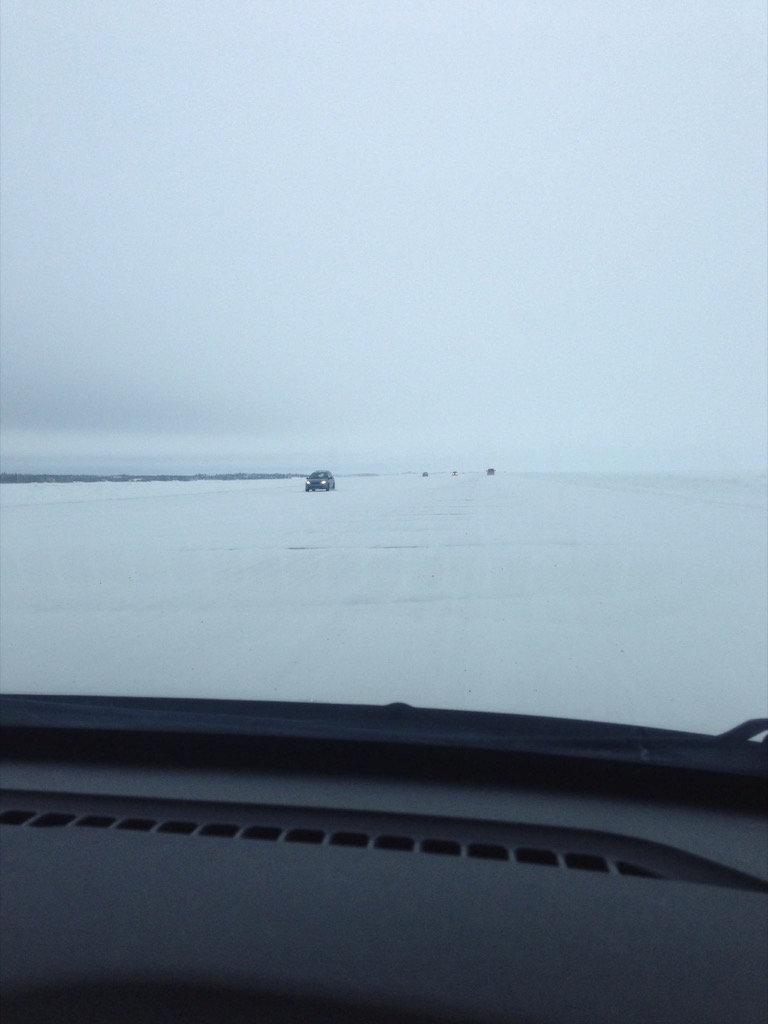 The ice road is very wide.