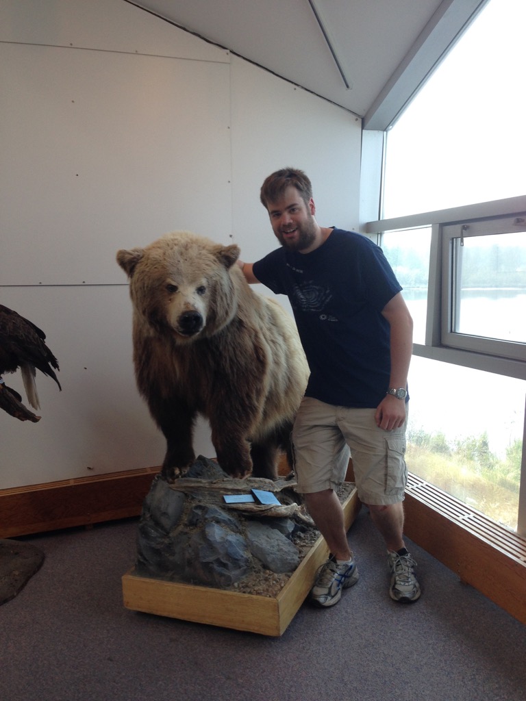 Justin and a grizzly.