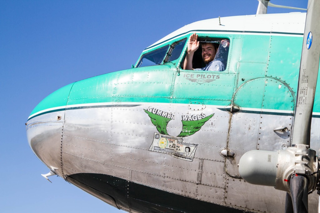 Justin piloting the DC-3.