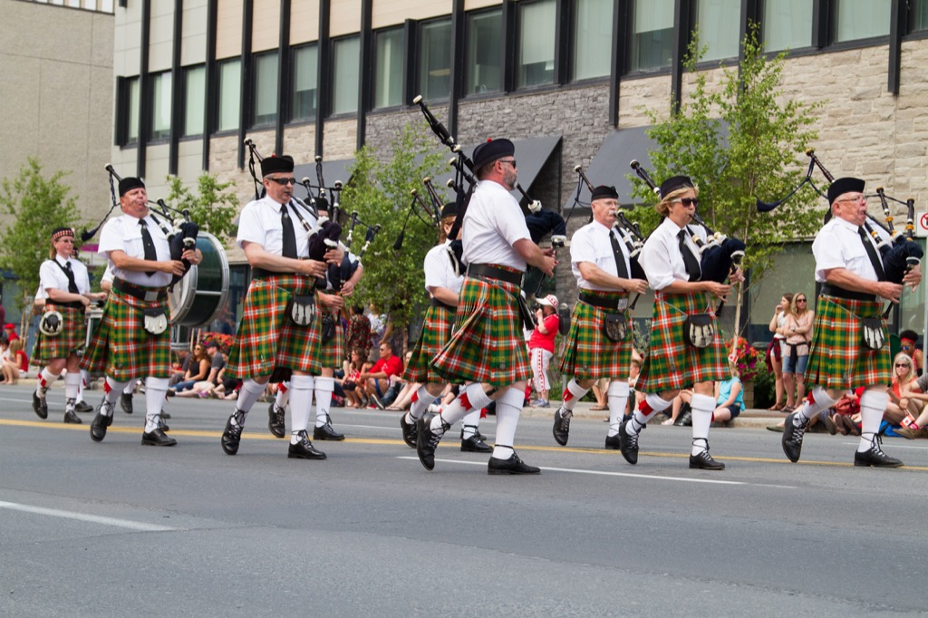 No Canada Day parade would be complete without bagpipes.